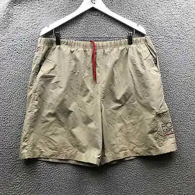 Vintage 90s Polo Ralph Lauren Swim Trunks Nylon Men's XL Drawstring Pocket Brown • $14.99