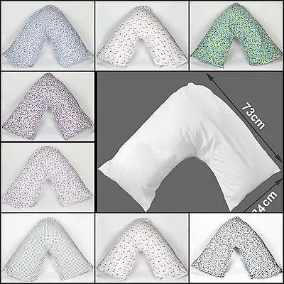 £8.79 • Buy Back & Neck Support Polycotton V Shaped Orthopedic/Pregnancy  PILLOW With CASE 