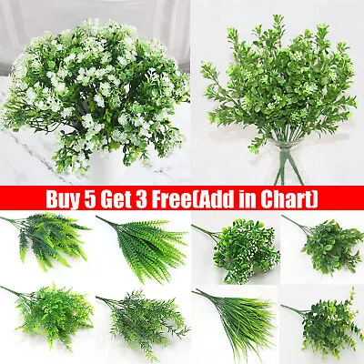 Artificial Plants Fake Leaf Foliage Bush Shrub Greenery In/Outdoor Garden Decor • $3.99