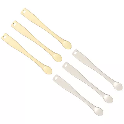  6 Pcs Electroplating Cream Spoon Spatulas Eye Spoons Metal Scraper Mixing • £5.99