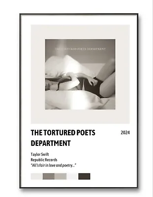 The Tortured Poets Department Taylor Swift Poster Swiftie Gift A4 Print  • £5.99