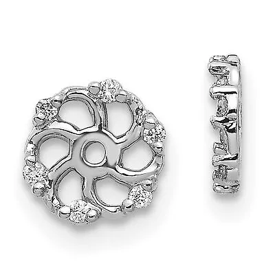 $165.99 • Buy 14k White Gold AA Diamond Earring Jacket