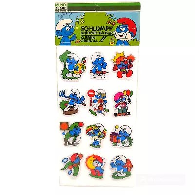 Vintage 1980's Puffy SMURF Stickers Sealed In Package Germany • $24.99