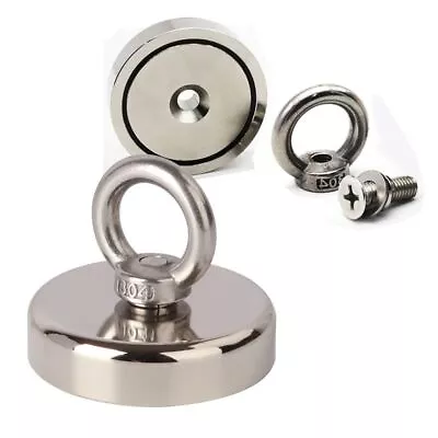 Fishing Magnet Upto 300LBS Pull Force Heavy Duty Strong Neodymium Magnet Hunt US • $9.66