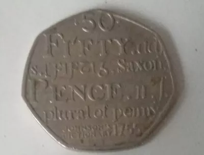 2005 50p Peace Dictionary Plural Of Penny 1775 Free Delivery EAG279 • £3