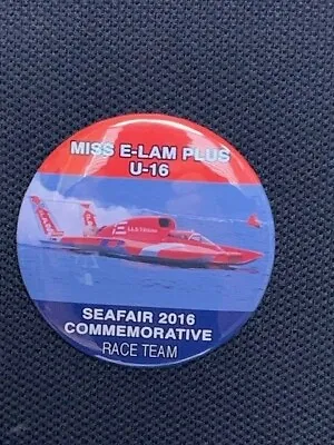 2016 Miss Elam Plus Prototype Race Team Missing Autograph Seafair Hydroplane Pin • $7.99