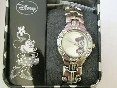 Disney Minnie Mouse Women's Stainless Steel Watch With Crystals MN2017 • $22.95