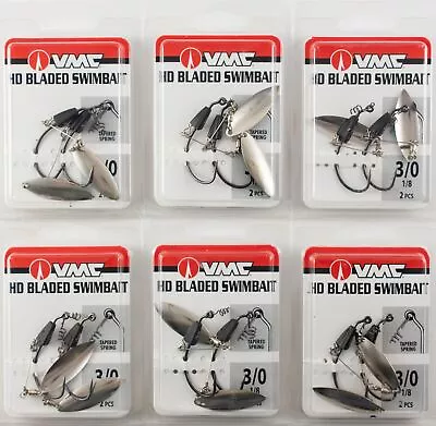 (lot Of 6) Vmc Hd Bladed Swimbait Hook 1/8oz 3/0 Hdwsbw18#3/0bnpp F7100 • $10