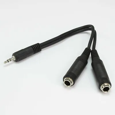 £3.95 • Buy Headphone Splitter Cable 3.5mm Stereo Jack Plug To 2 X 6.3mm Stereo Sockets 20cm