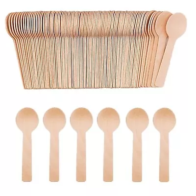 200pcs Mini Wooden Spoons4inch Disposable Wooden Ice Cream Dessert SpoonsBi... • $18.76