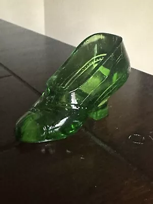 Vintage Green Glass High Heel Shoe  3  Tall • $10