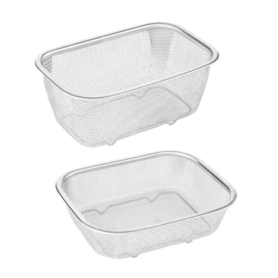 £9.69 • Buy Stainless Steel Frying Fryer Basket Rectangle Strainer Fine Mesh Chip Basket