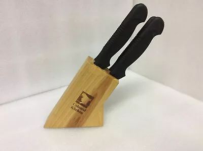 Set Of 4 Colonial Kitchen Knives Wood Block Set USED • $14.99