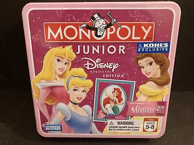 Monopoly Jr Junior Disney Princess Edition In Tin & Puzzle Sealed Brand New • $39.99