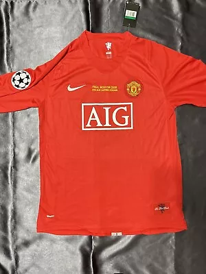 Retro Ronaldo 2008 UCL Final Manchester United Nike Long Sleeve Jersey - Mens M • $34.40