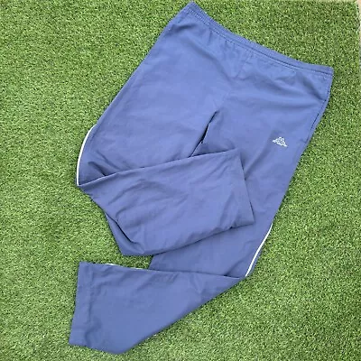 Kappa Vintage Joggers Medium Blue High Rise 00s Streetwear Straight Leg Bottoms • £14.95