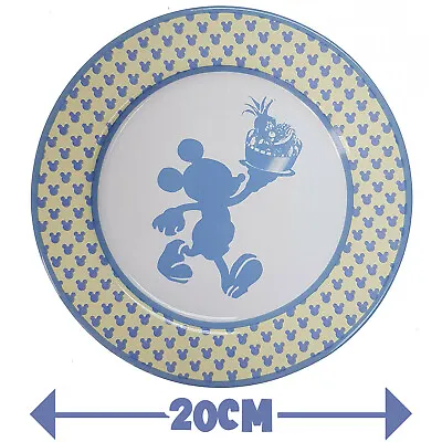 £24.99 • Buy Disney Mickey Mouse Place Diner Chef Side Salad Cake Plate Blue Silhouette Fruit