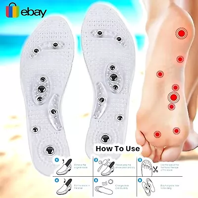 Orthotic Insoles For Arch Support Plantar Fasciitis Flat Feet Magnetic Insoles • £3.49