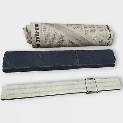 Vintage K&E Keuffel & Esser Beginner Slide Rule 4058W With *Case And Paper Work • $11.86