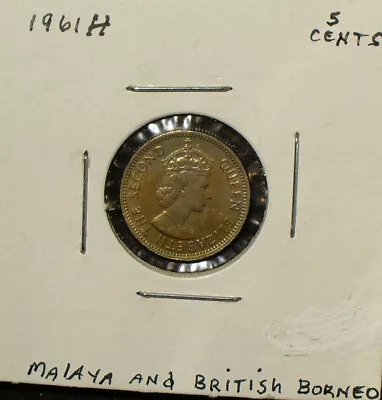 Malaya & British Borneo 1961H 5 Cents Copper-Nickel Coin • $5