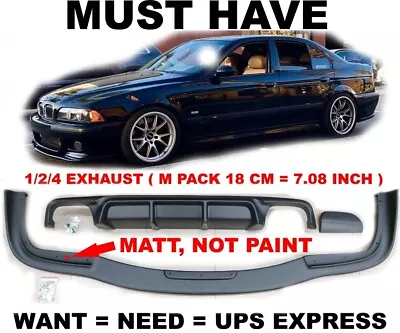 BMW E39 FRONT BUMPER Lip Spoiler Splitter M5 HM ABS Plast + Rear Diffuser Sport • $249.99