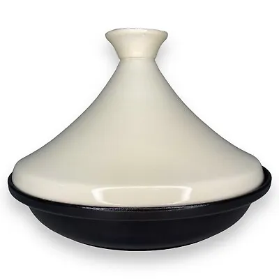 Staub 8  Round Cast Iron Tajine Tagine Dish W/ Ceramic Dome Lid In Cream France • $65