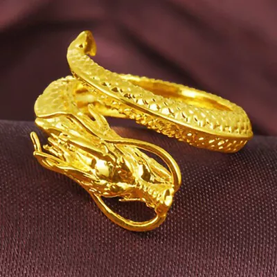 Top Quality Three-dimensional Relief Dragon Ring Trendy Punk Zodiac Dragon R SN❤ • £2.71