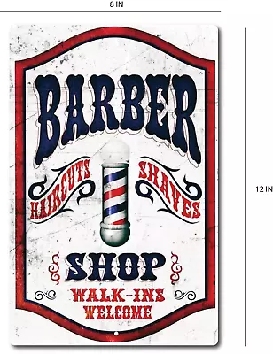 TIN SIGN Shaving Parlor Barber Shop Cottage Walk Ins Rustic Vintage Look . • $13.95