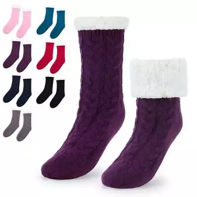 Men Women Cozy Winter Sherpa Fleece-lined Fuzzy Thermal Slipper Socks Indoor Hot • $9.79