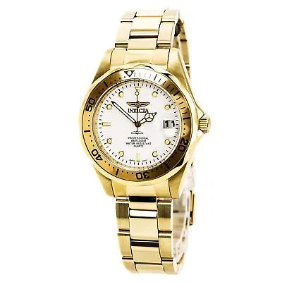 Invicta Men's Watch Pro Diver Quartz White Dial Yellow Gold Steel Bracelet 8938 • $62.23