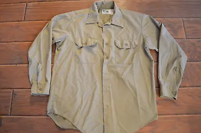 Vintage Key Mens Khaki Work ShirtLargeLight WeightLong SleeveMade In USA • $18.75