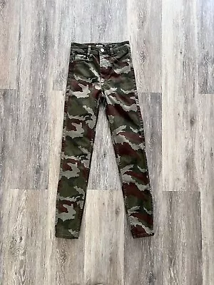 Zara Trafaluc Denim Collection Green Camo Pants Size 2 • $20