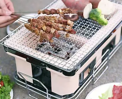 $68.99 • Buy Charcoal BBQ Grill Japanese Korean Style Ceramic Hibachi BBQ W/ Mesh & Tong