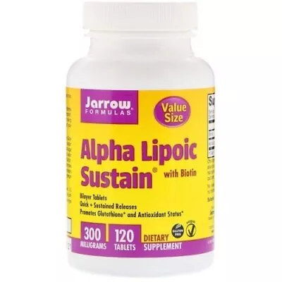 £20 • Buy Jarrow Formulas Alpha Lipoic Sustain 300mg With Biotin - 120 Tablets