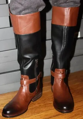 Vince Camuto V0-flavian Black/whiskey Leather Boots Size 6m • $150