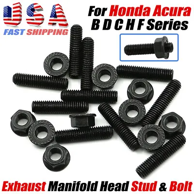 Exhaust Manifold Head Stud & Bolts For Honda Civic Accord Acura B D C H F Series • $16.49