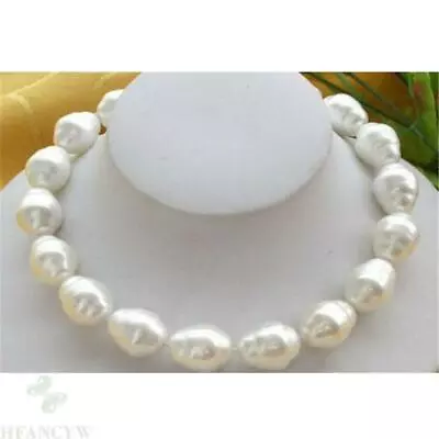 £21.60 • Buy Huge Large 20mm South Sea White Baroque Shell Pearl Necklace 18  Gift Aurora