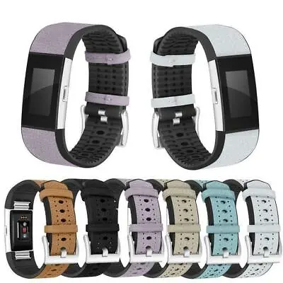 $10.77 • Buy 1*Optional TPU Leather Watch Band Wrist Bracelet For Smart Watch Fitbit Charge2
