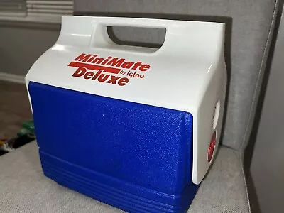 MINI MATE DELUXE COOLER By IGLOO Blue With Red MiniMate Push Button • $15