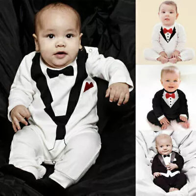 Infant Baby Boy Gentleman Romper 1st Birthday Bodysuit Clothes Formal Outfits AU • $17.89