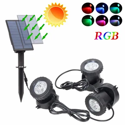 £40.26 • Buy 1-5 Lights Solar LED Underwater Spotlight RGB Garden Pond Pool Submersible Light