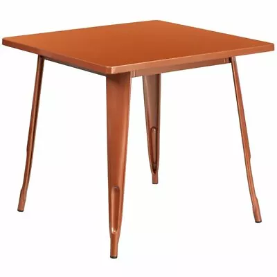 Bowery Hill 31.5  Square Metal Dining Table In Copper • $198.68