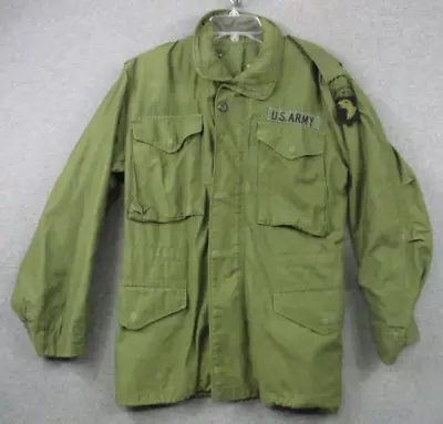 Vintage US Army Green Cold Weather Field Coat Jacket X Small Regular Snap • $37.86