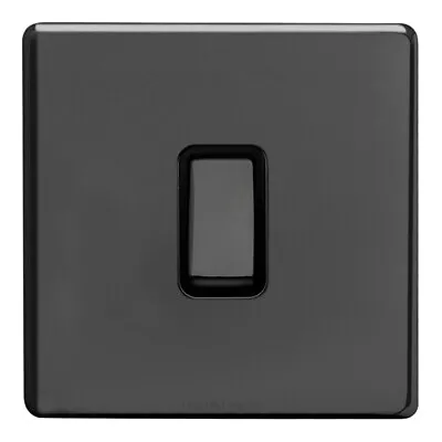 £8.99 • Buy Mega Socket Screwless Slim Flatplate Light Socket & Switches BLACK NICKEL Range