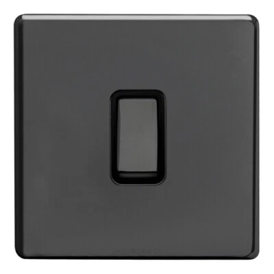 £8.99 • Buy Mega Socket Screwless Slim Flatplate Light Socket & Switches BLACK NICKEL Range