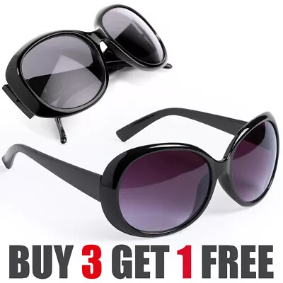 Sunglasses Ladies Women's Large Frame Vintage Retro UV400 Designer Oversized • £5.99