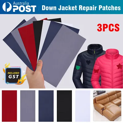 3x Down Jacket Repair Patches Nylon Stickers Waterproof Adhesive Hole Repairing • $5.74