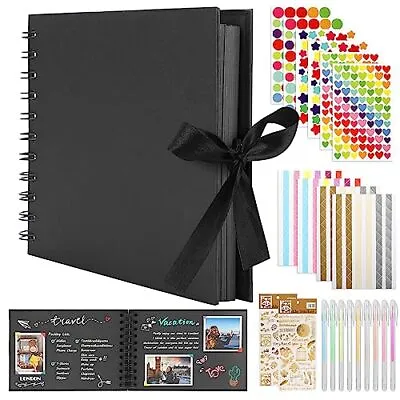 Scrapbook Kit Black Photo Scrapbook DIY Memory Book A5 Size Wedding Baby Gift • £11.74