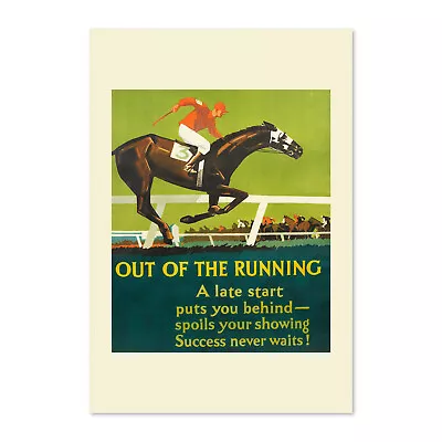 Out Of The Running 1920s Mather Business Horse Race Motivational Classic Poster • $22.09