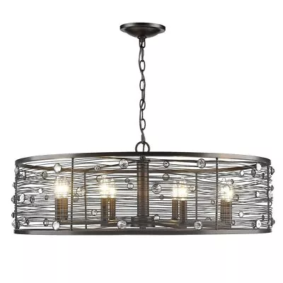 Chandelier 8 Light Steel In Contemporary Style - 11.75 Inches High By 33.25 • $516.95